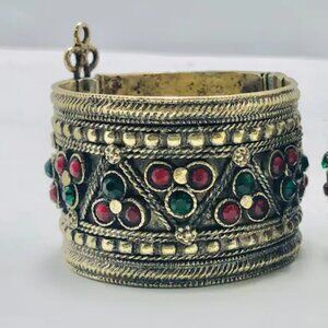 Afghan Vintage Handcuffs Bracelet, Single Cuff, Boho Style, Boho Jewelry